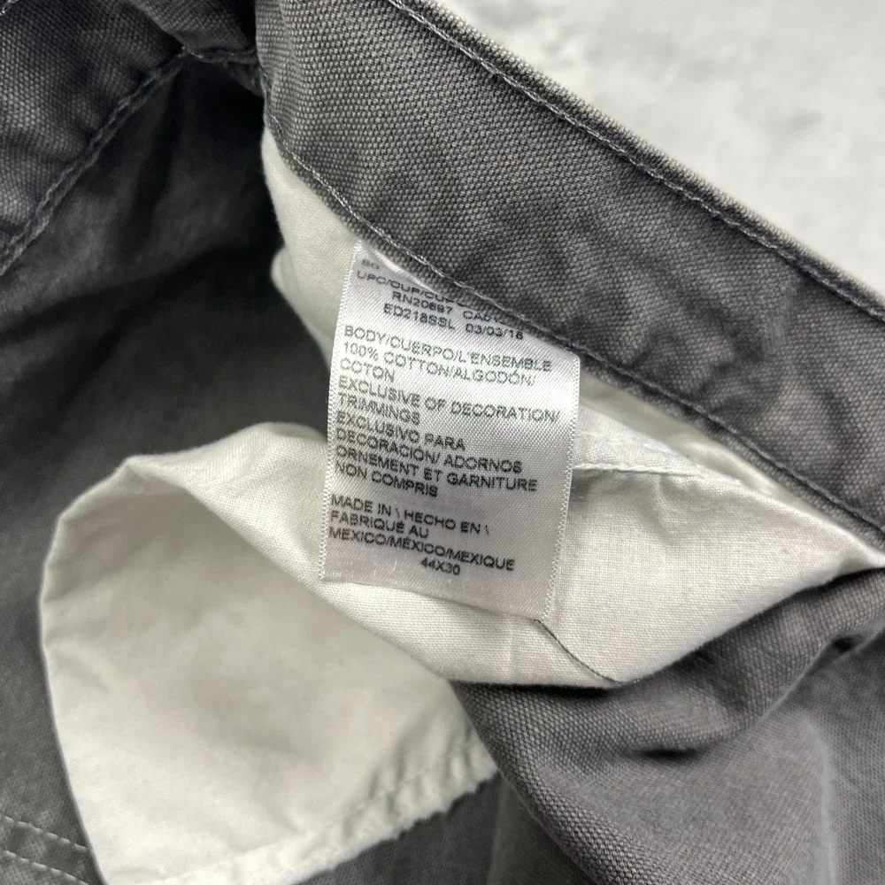 Dickies Carpenter‎ Pants Mens 44x30 Gray Canvas Work Outdoor Loose Fit Wide Leg